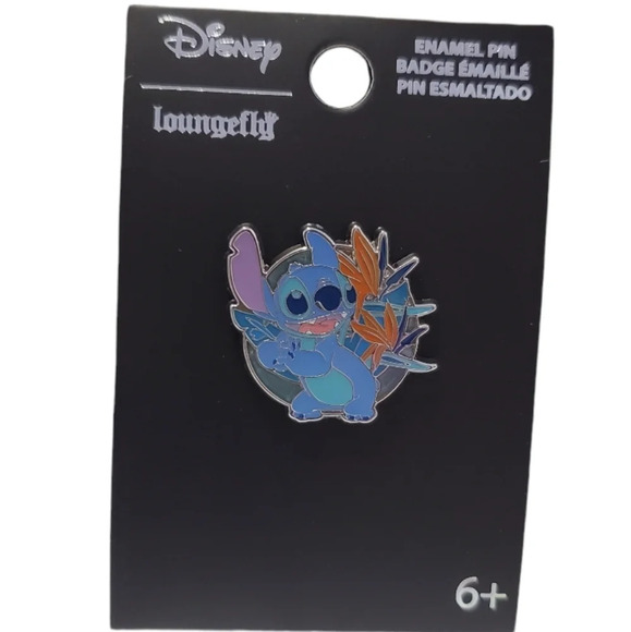 New Loungefly Disney Lilo & Stitch Floral Stitch Stained Glass Enamel Pin - Picture 1 of 3